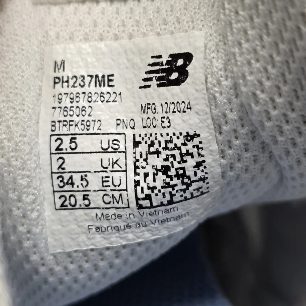 New Balance 237 Grade 'school Blue Casual Sneakers PC237ME Size 2.5 Pre-owned